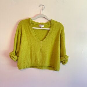 Chartreuse V-Neck Sweater